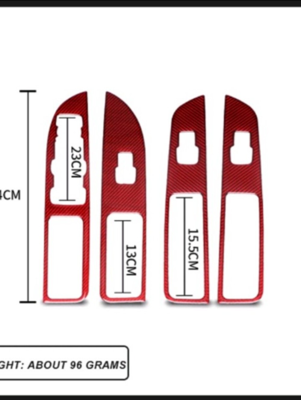 FORD EXPLORER Red Carbon Fiber Window Switch Panel Trim (4pcs) 2 Front & 2Rear